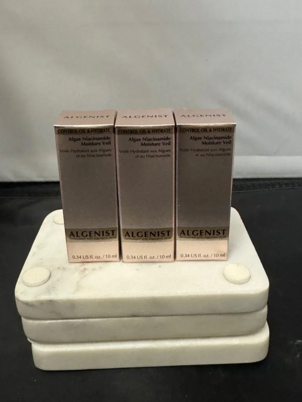3 bottles Algenist Control Oil and Hydrate Moisture Veil